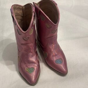 Lola + The Boys Pink Heart Kids Boots